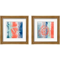 Framed Sealife Stripes 2 Piece Framed Art Print Set