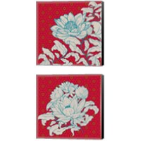 Framed 'Lotus Bouquet 2 Piece Canvas Print Set' border=
