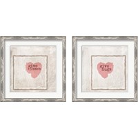 Framed 'Hugs & Kisses 2 Piece Framed Art Print Set' border=