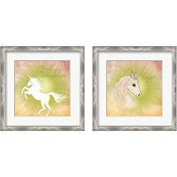 Framed 'Unicorn 2 Piece Framed Art Print Set' border=