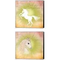 Framed 'Unicorn 2 Piece Canvas Print Set' border=