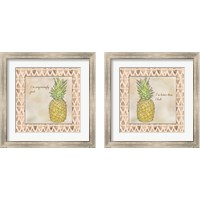 Framed 'Pineapple 2 Piece Framed Art Print Set' border=