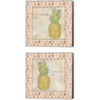 Framed 'Pineapple 2 Piece Canvas Print Set' border=