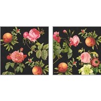 Framed 'Pomegranates and Roses 2 Piece Art Print Set' border=