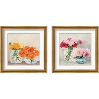 Framed 'Fleurs et Vases Jaune 2 Piece Framed Art Print Set' border=