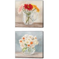 Framed Fleurs et Vases Jaune 2 Piece Canvas Print Set