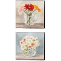 Framed 'Fleurs et Vases Jaune 2 Piece Canvas Print Set' border=