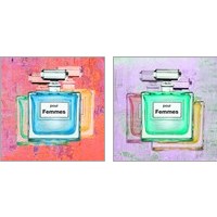 Framed 'Pour Femmes 2 Piece Art Print Set' border=