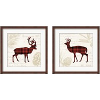 Framed 'Plaid Lodge 2 Piece Framed Art Print Set' border=