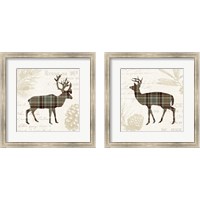 Framed 'Plaid Lodge Tan 2 Piece Framed Art Print Set' border=