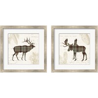 Framed 'Plaid Lodge Tan 2 Piece Framed Art Print Set' border=