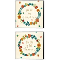 Framed 'Flourish  2 Piece Canvas Print Set' border=