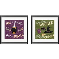 Framed 'Haunted Halloween 2 Piece Framed Art Print Set' border=