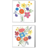 Framed 'Floral Medley 2 Piece Canvas Print Set' border=
