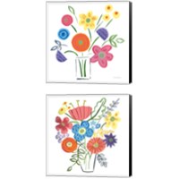 Framed 'Floral Medley 2 Piece Canvas Print Set' border=