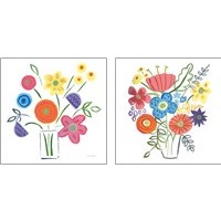 Framed 'Floral Medley 2 Piece Art Print Set' border=