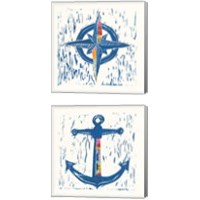 Framed 'Nautical Collage 2 Piece Canvas Print Set' border=