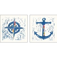 Framed 'Nautical Collage 2 Piece Art Print Set' border=