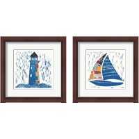 Framed 'Nautical Collage 2 Piece Framed Art Print Set' border=
