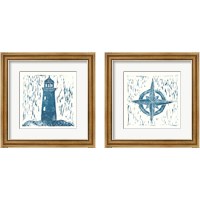 Framed 'Nautical Collage on White 2 Piece Framed Art Print Set' border=