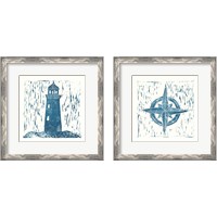Framed 'Nautical Collage on White 2 Piece Framed Art Print Set' border=