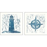Framed 'Nautical Collage on White 2 Piece Art Print Set' border=