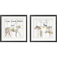 Framed 'Farm Family 2 Piece Framed Art Print Set' border=