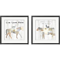 Framed 'Farm Family 2 Piece Framed Art Print Set' border=