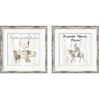 Framed 'Farm Family 2 Piece Framed Art Print Set' border=