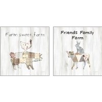Framed 'Farm Family 2 Piece Art Print Set' border=