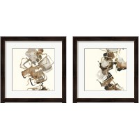 Framed 'Gold Squares 2 Piece Framed Art Print Set' border=