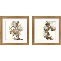 Framed 'Gold Squares 2 Piece Framed Art Print Set' border=