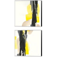 Framed 'Black and Yellow 2 Piece Canvas Print Set' border=