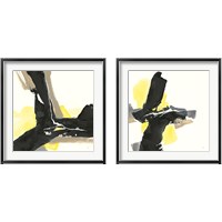 Framed Black and Yellow 2 Piece Framed Art Print Set