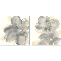 Framed 'Floral Gray 2 Piece Art Print Set' border=