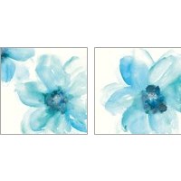 Framed Teal Cosmos 2 Piece Art Print Set