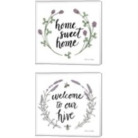 Framed Happy to Bee Home 2 Piece Canvas Print Set