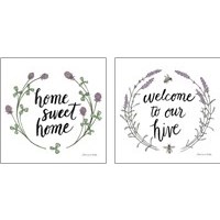 Framed 'Happy to Bee Home 2 Piece Art Print Set' border=