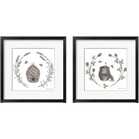 Framed 'Happy to Bee Home 2 Piece Framed Art Print Set' border=