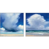 Framed 'Beach Clouds 2 Piece Art Print Set' border=
