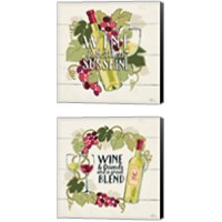 Framed 'Wine and Friends 2 Piece Canvas Print Set' border=