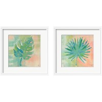 Framed 'Beach Cove Leaves 2 Piece Framed Art Print Set' border=