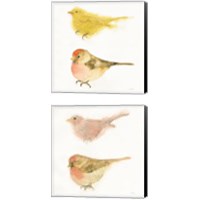 Framed 'Watercolor Birds 2 Piece Canvas Print Set' border=