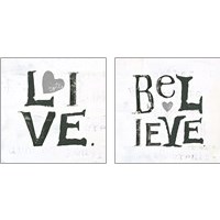 Framed 'Gray Hearts 2 Piece Art Print Set' border=