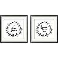 Framed 'Jesus Love 2 Piece Framed Art Print Set' border=
