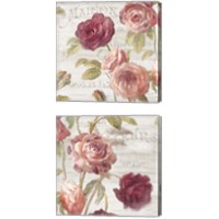 Framed French Roses 2 Piece Canvas Print Set