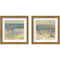 Framed 'Impasto Beach Day 2 Piece Framed Art Print Set' border=