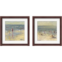 Framed 'Impasto Beach Day 2 Piece Framed Art Print Set' border=