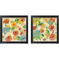 Framed Playful Floral Trio 2 Piece Framed Art Print Set