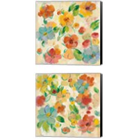 Framed 'Playful Floral Trio 2 Piece Canvas Print Set' border=